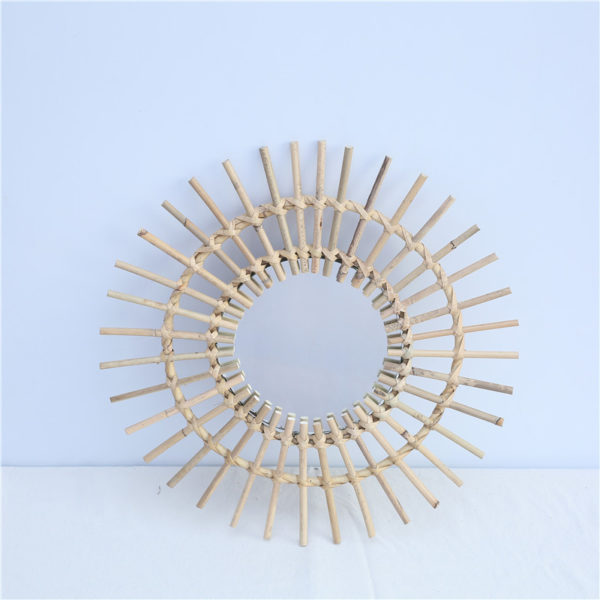 Wicker wall mirror round rattan wall mirror manufacturer | shuliu crafts